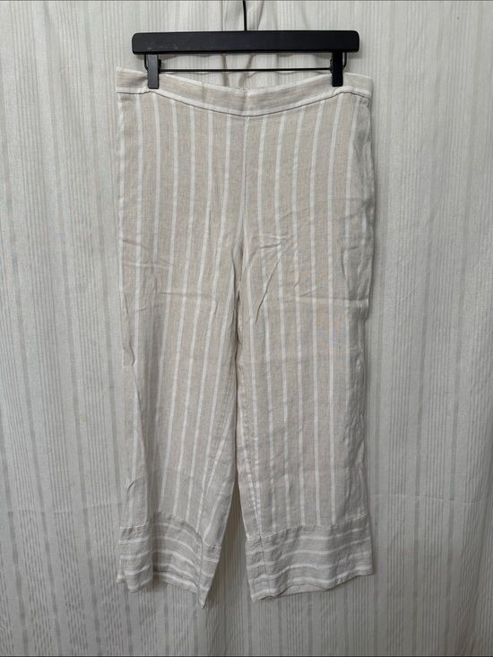 LOFT Pants - LOFT Cream Stripe Wide-Leg Linen Blend Pants